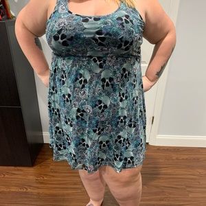 Green Skull Skater Dress